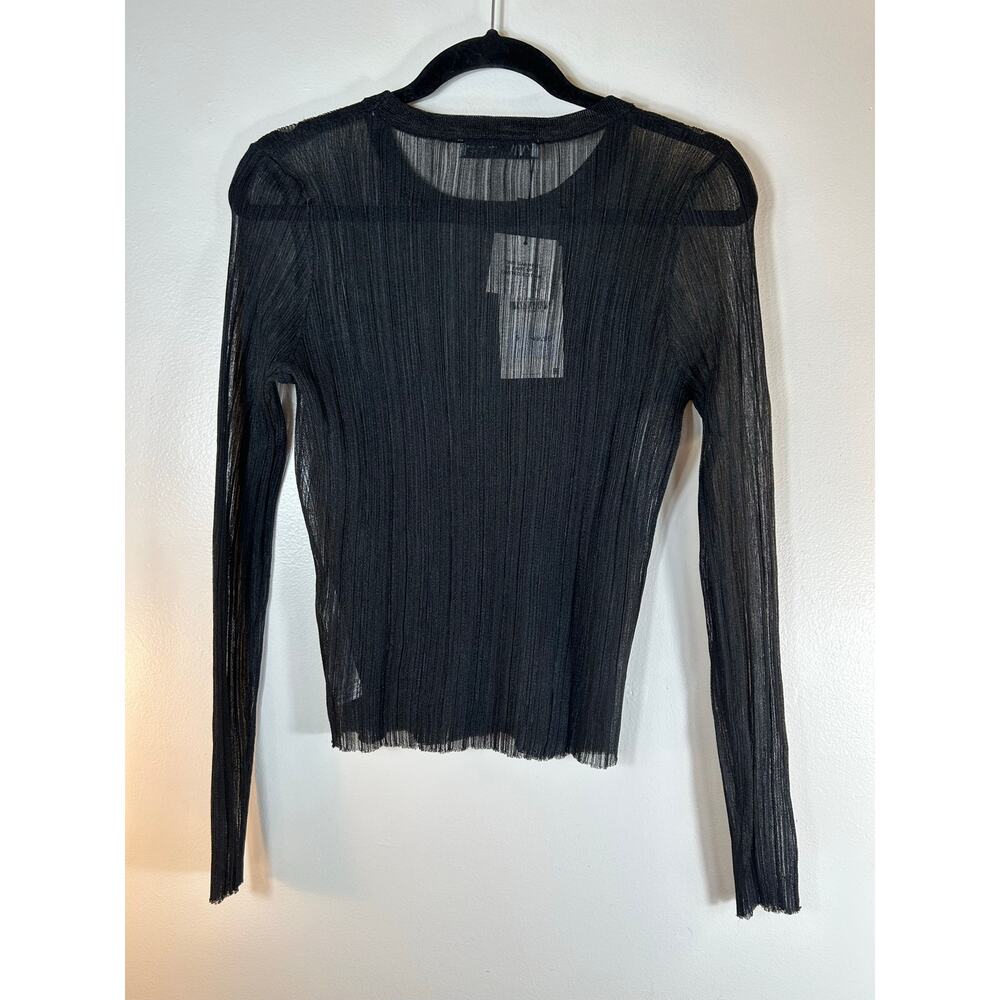 ZARA Women’s Black Ribbed Long Sleeve Knit Top / Size: Medium - Picture 2 of 5